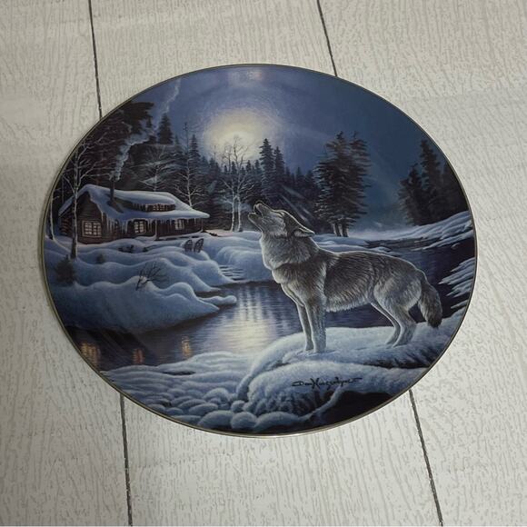 Vintage Bradford Exchange “Moonlight Serenade” Plate By Don Ningewance - Picture 1 of 7